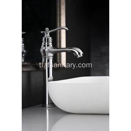 Chrome single pever vintage basin faucet tall.